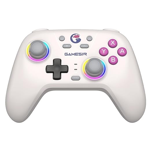 GameSir Nova Wireless Switch Pro Controller for Switch/Lite/OLED, Switch Controllers with Hall Effect JoySticks, RGB LED, Turbo,Programmable,Motion Control, Wake Up Function (White)