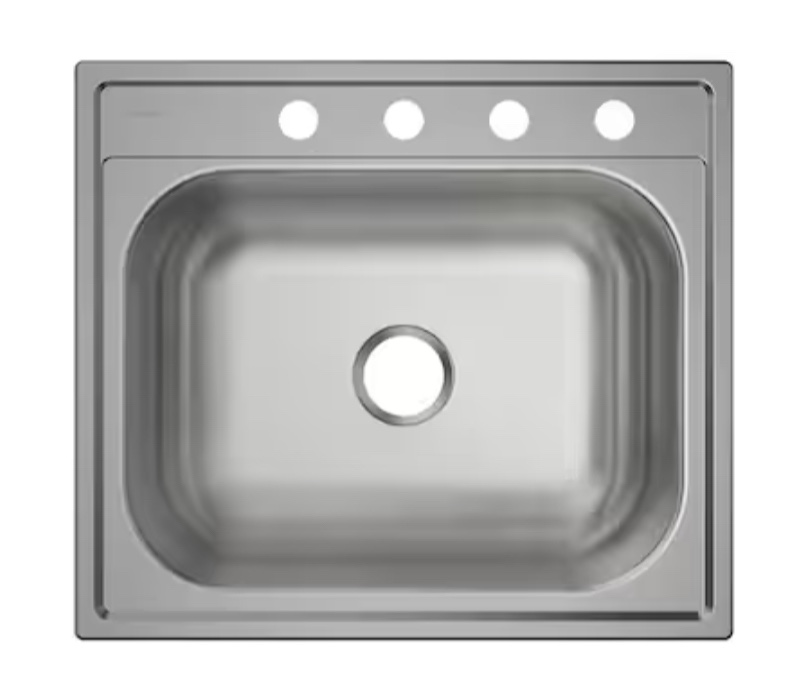 Elkay Dayton Drop-In 25-in x 22-in Stainless Steel Single Bowl 4-Hole Kitchen Sink