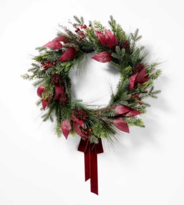 XL Pine Red Eucalyptus and Red Berry Holiday Artificial Wreath - Threshold™ designed with Studio McGee