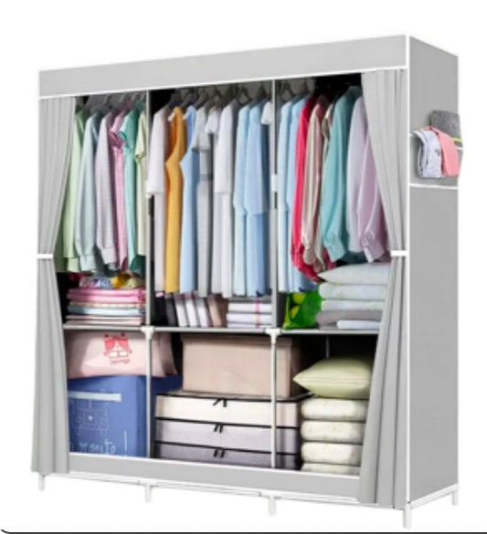 YOUPINS Portable Closet Storage Organizer Clothes Wardrobe Shoe Clothing Rack Shelf Dustproof Non-woven Fabric, Quick and Easy to Assemble