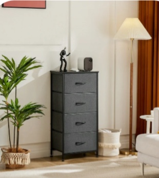 Yangming 4 Drawer Fabric Dresser for Bedroom, Tall Chest of Drawer Organizer Storage 