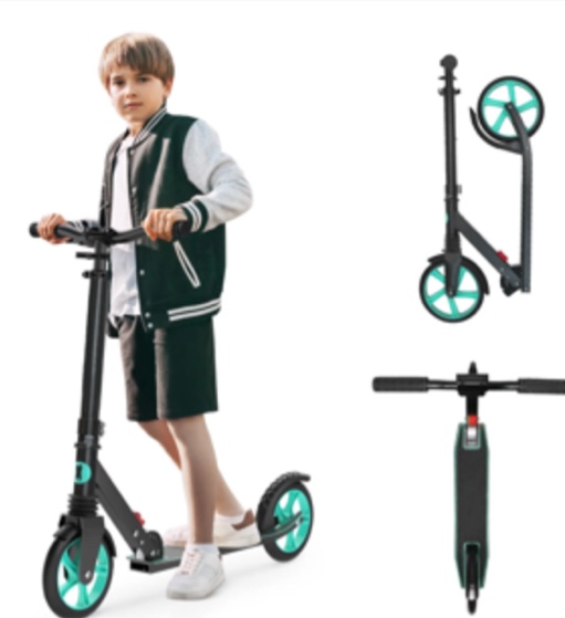 UPGO Kick Scooter for Teens, Kids & Adults, Max 240 LBS, Foldable, 8-Inch Wheels, 4 Adjustable Levels