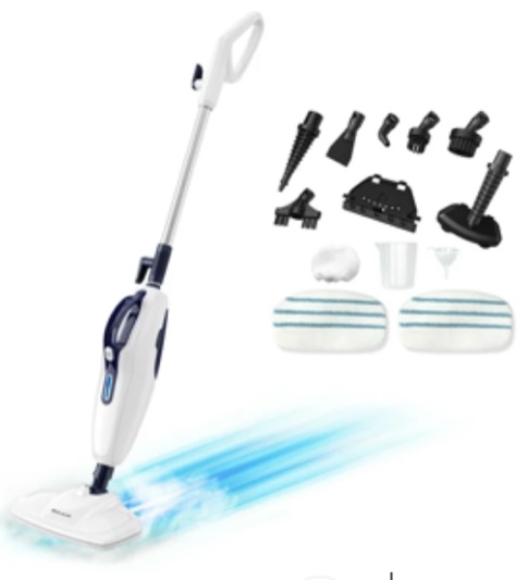 BOJUK Steam Mop - 10-in-1 Multipurpose Handheld Steam Cleaner, Detachable Floor Steamer for Hardwood, Tile, Laminate Floors, Carpet