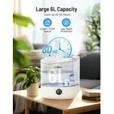 Paris Rhone Humidifiers, 6L Cool Mist Humidifier with App Control, Air Humidifier for Large Room, Up to 60H Of Use, Oil Diffuser, Adjustable 3 Mist Outputs, 12H Timers, Humidifier for Bedroom Home