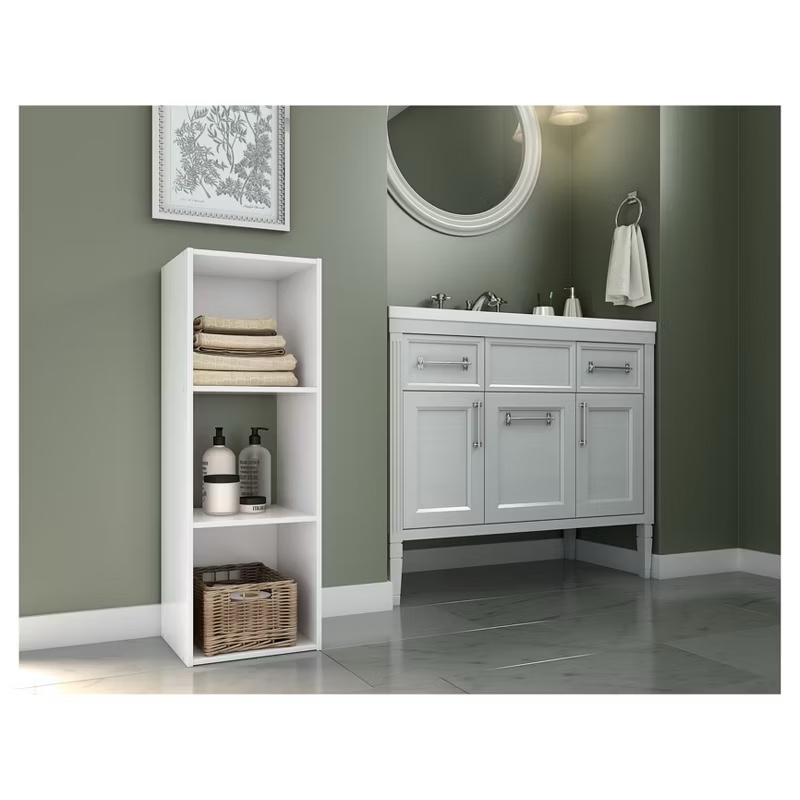 11" 3 Cube Organizer Shelf White - Room Essentials™: Bookshelf, Stackable, Compatible with Storage Bins