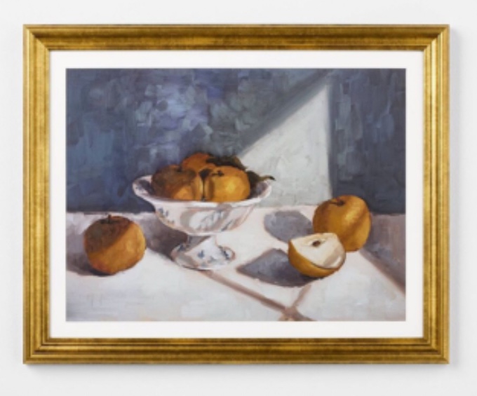 20"x16" Fruit Still Life Framed Wall Art - Threshold™ designed with Studio McGee: Gold Frame, Modern Decor