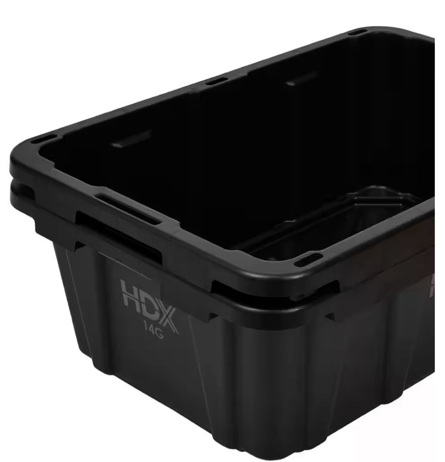 Tap and Hold to Zoom 14 Gal. Tough Storage Tote in. Black without LID
