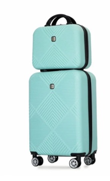 Tripcomp Luggage Sets 2 Piece Suitcase Set (14/20/)Hardside Suitcase with Spinner Wheels Lightweight Carry On Luggage(Light Blue)