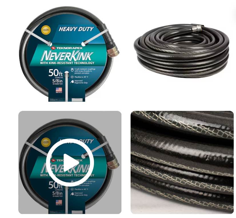 NeverKink Teknor Apex 5/8-in x 50-ft Heavy Kink Free Vinyl Gray Coiled Hose Item #2626699 | Model