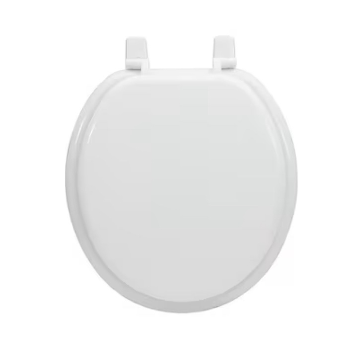 Project Source Wood White Round Toilet Seat