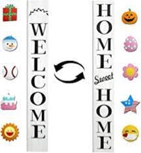 Pyttori welcome sign 58in. 2 side print brown 