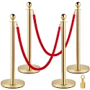Crowd control barriers gold red for party 