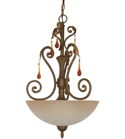 Nuvo 60/1141 Pendants 16in Dune Gold Amber Veil 3-light Dune Gold