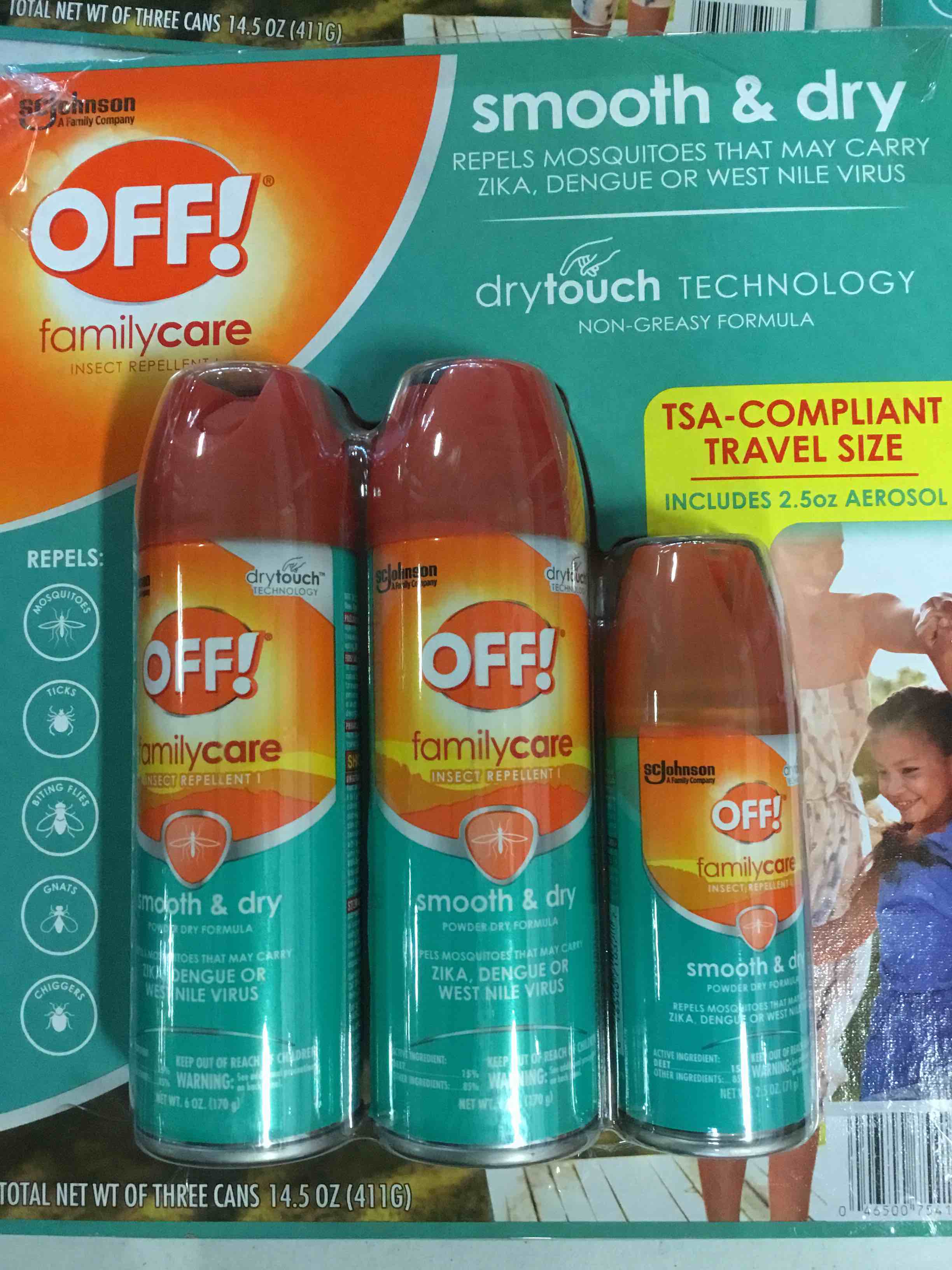 OFF! Deep Woods Insect Repellent, 6oz Aerosol Sprays + travel size