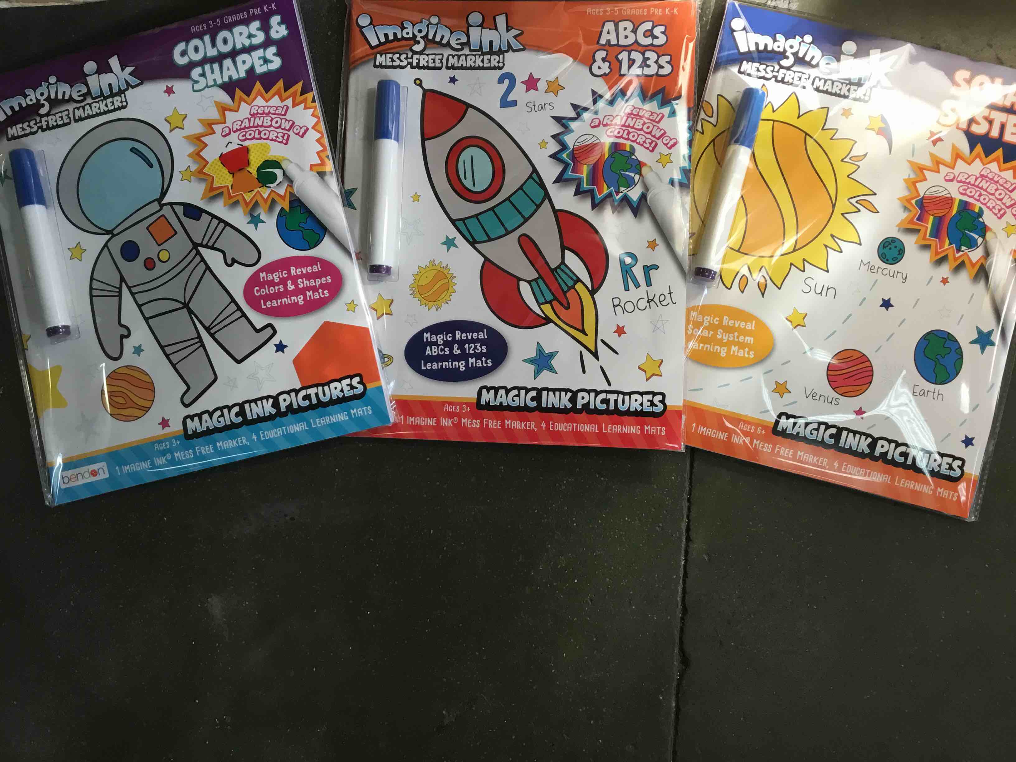 Bendon Imgaine Ink Assorted Colors And Shapes, ABC’s And 123’s, Solar System Coloring Pages 