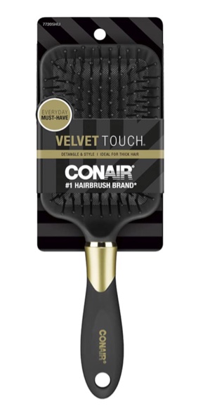 Conair Velvet Touch Paddle Brush  Black