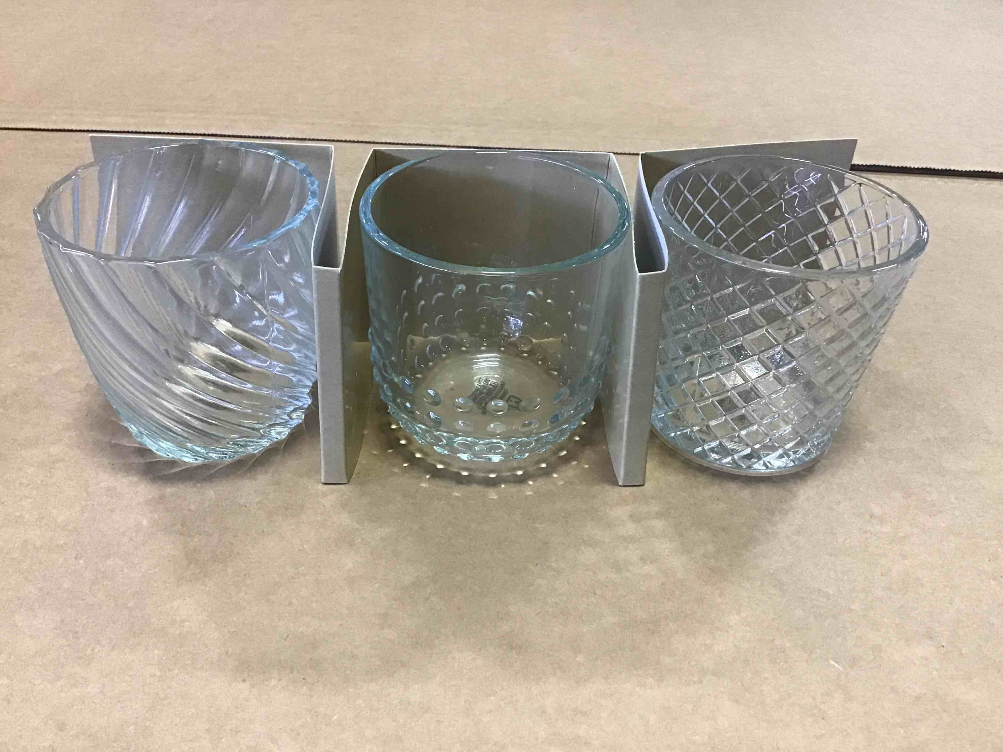 3 Glass Votive Holders