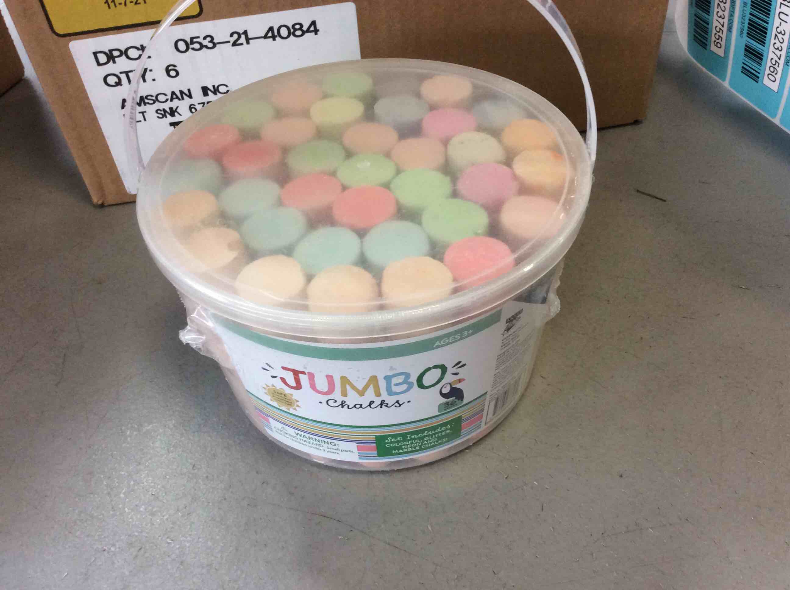 JUMBO Chalks  Colorful,Glitters,Neon and Marble Chalks 36 pieces 