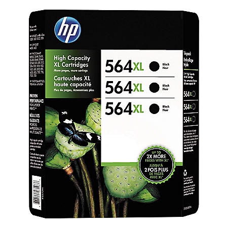 HP 564XL Black Inkjet Cartridge - 3 pk.