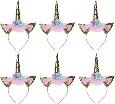 6 pack unicorn headbands for girls kids adults party
