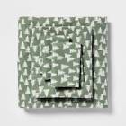 twin Holiday Pattern Flannel Sheet Set - Threshold