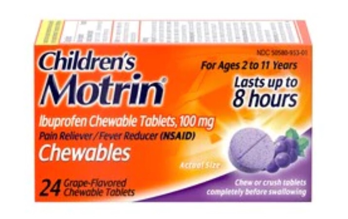 Children's Motrin, Ibuprofen Chewable Tablets, Grape, 24 CT 