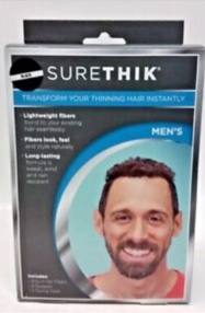 SureThik Men's Hair Thickening Keratin Fibers Starter Kit 30g BLACK