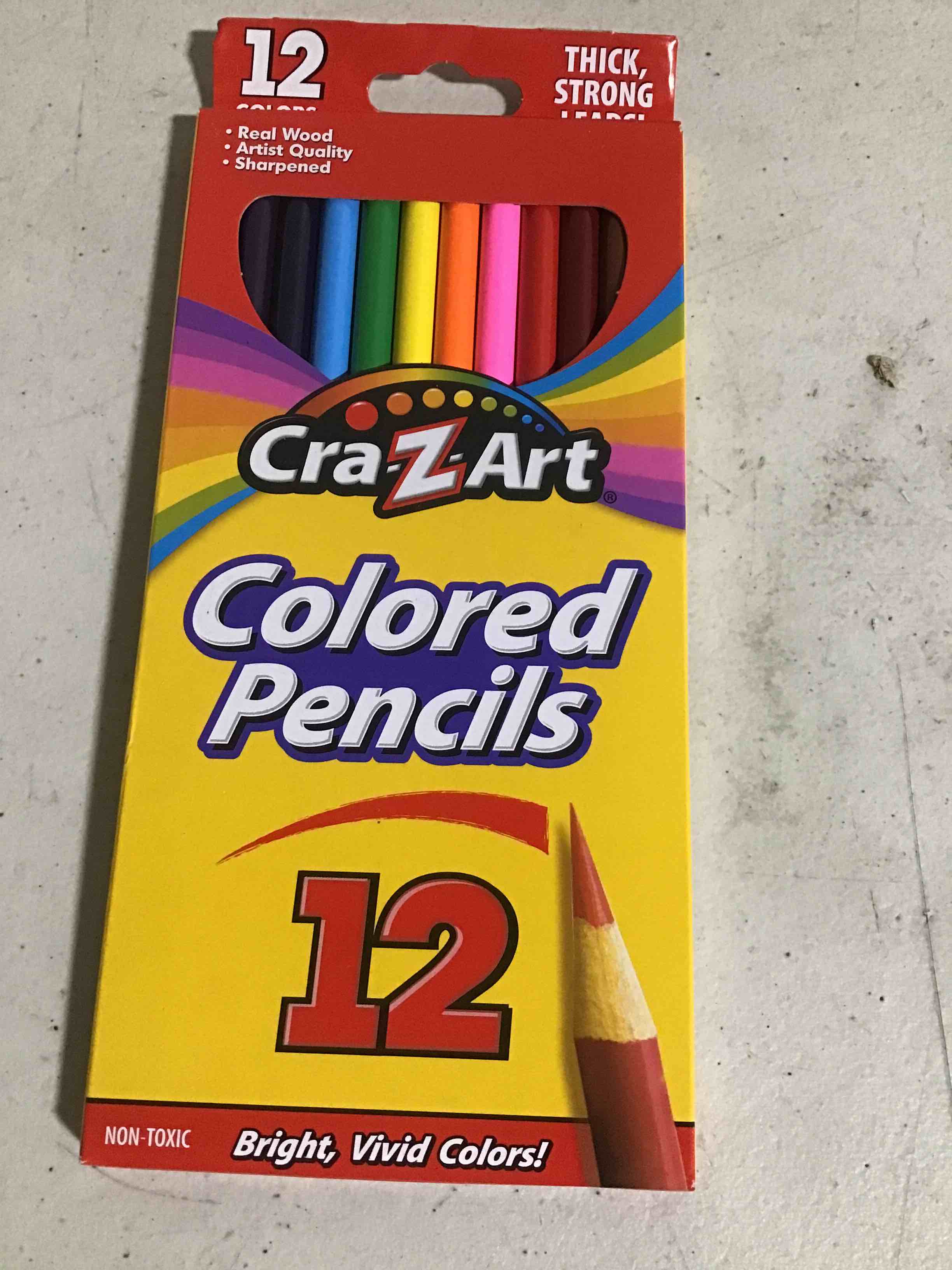 Cra-Z-Art Colored School Pencils, Real Wood, 12 Count