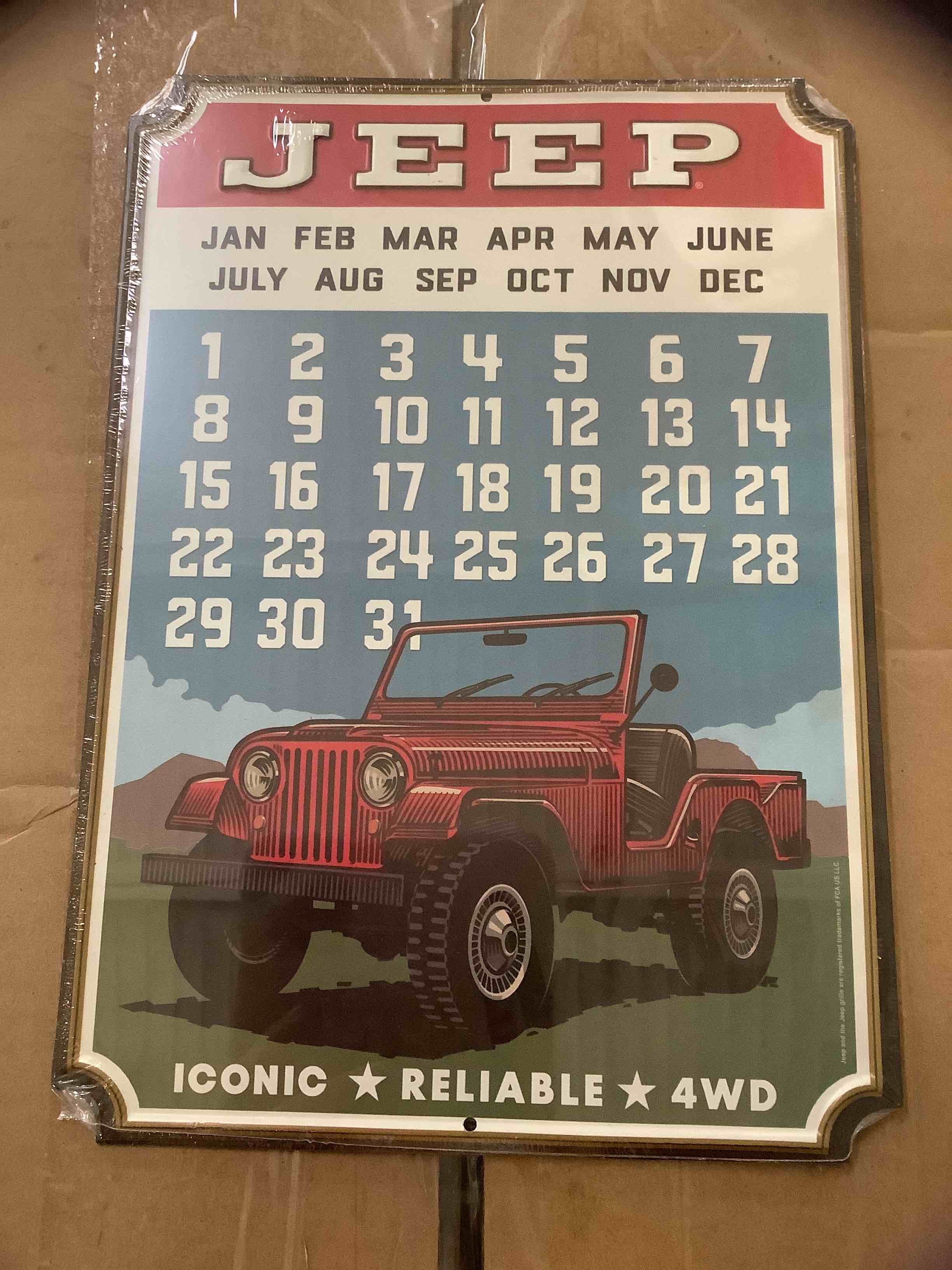 Open Roads Brands Jeep Forever Calendar Metal Sign, 10 in. x 14 in.