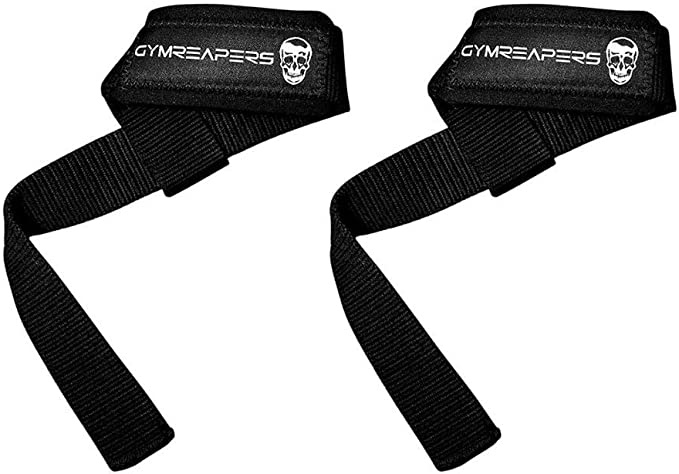 gymreapers lifting wrist18” straps Gymreapers Lifting Wrist Straps for Weightlifting, Bodybuilding, Powerlifting, Strength Training, & Deadlifts - Padded Neoprene with 18 inch Cotton