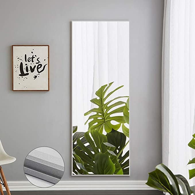 21.26-in W x 64.17-in H Sand Gray Framed Full Length Floor Mirror