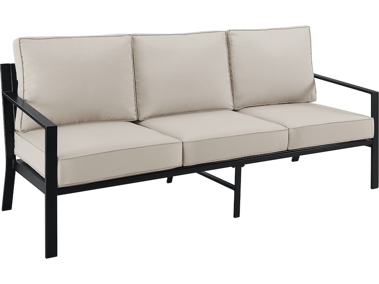 Outdoor/Patio Slat Back Outdoor Sofa with Cushions DS-D322-703-2(Incomplete box 2 of 2 only)