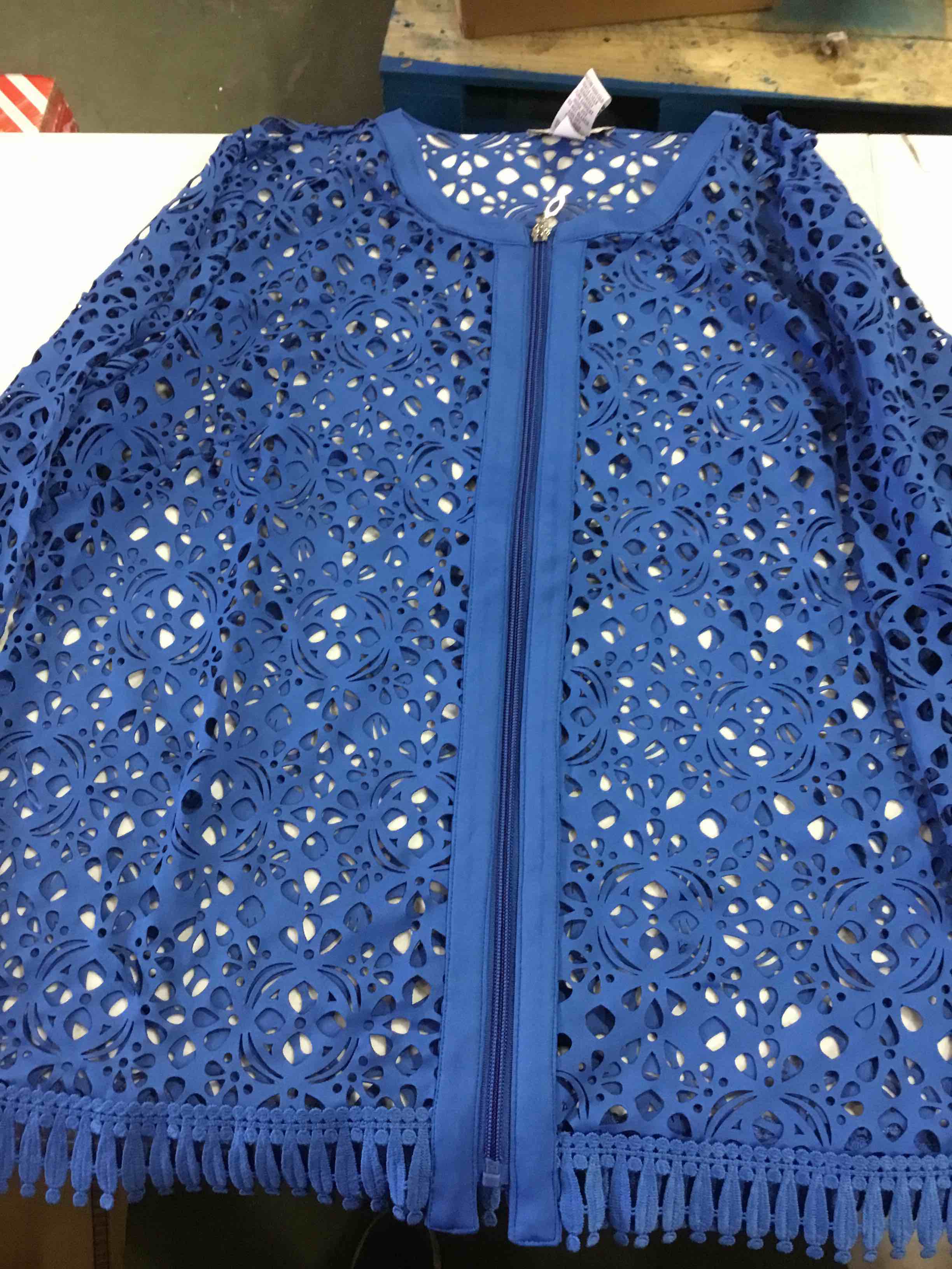 Drapers and Damon’s Blue Jacket with Cutouts 3/4 Sleeves XL