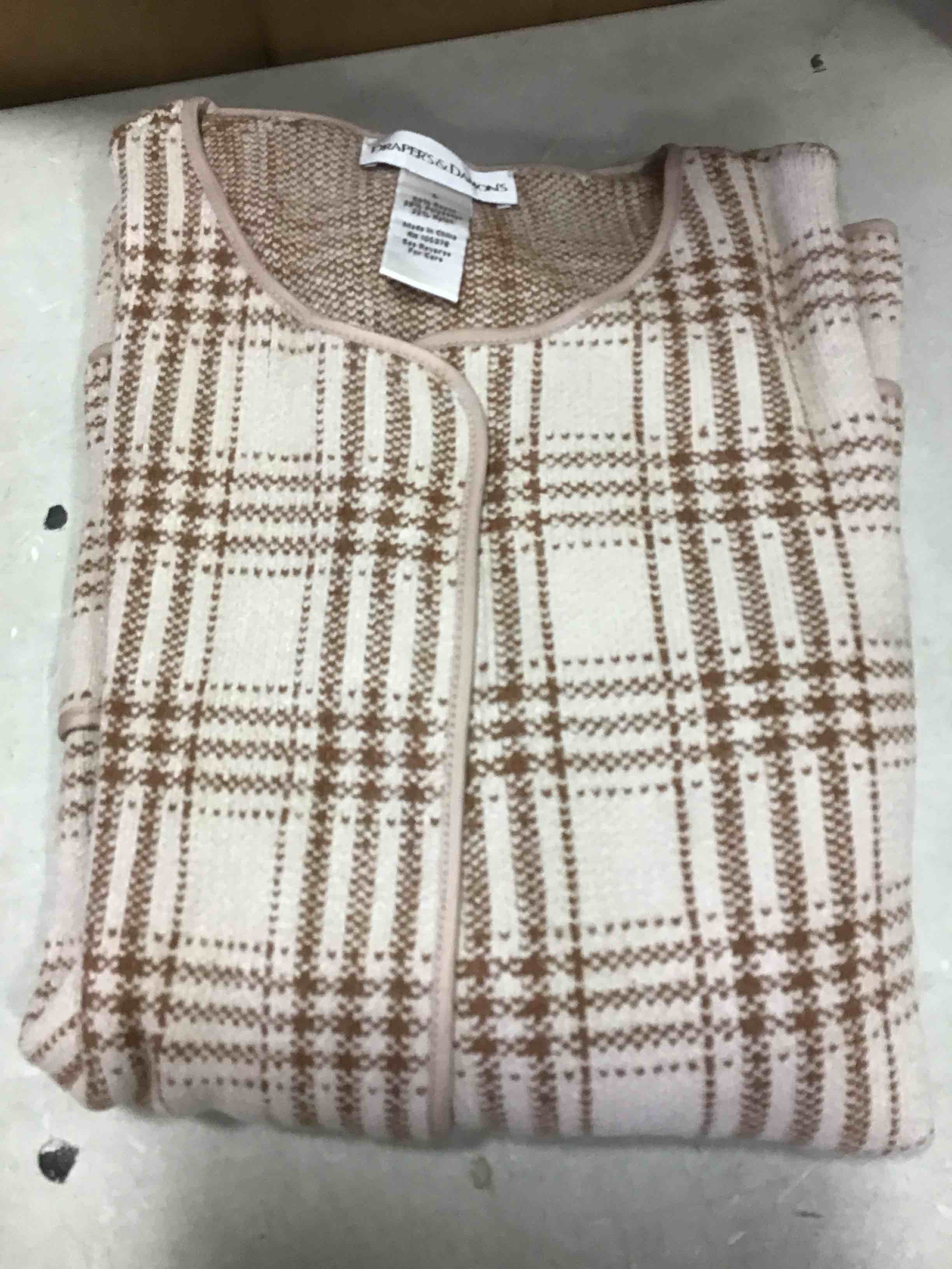 Drapers And Damon Cream Plaid  Jacket, l
