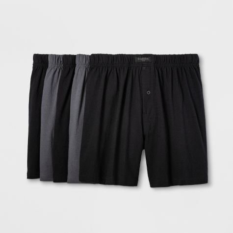 Men's 5pk Knit Boxer Briefs - Goodfellow & Co Anthracite/Black S