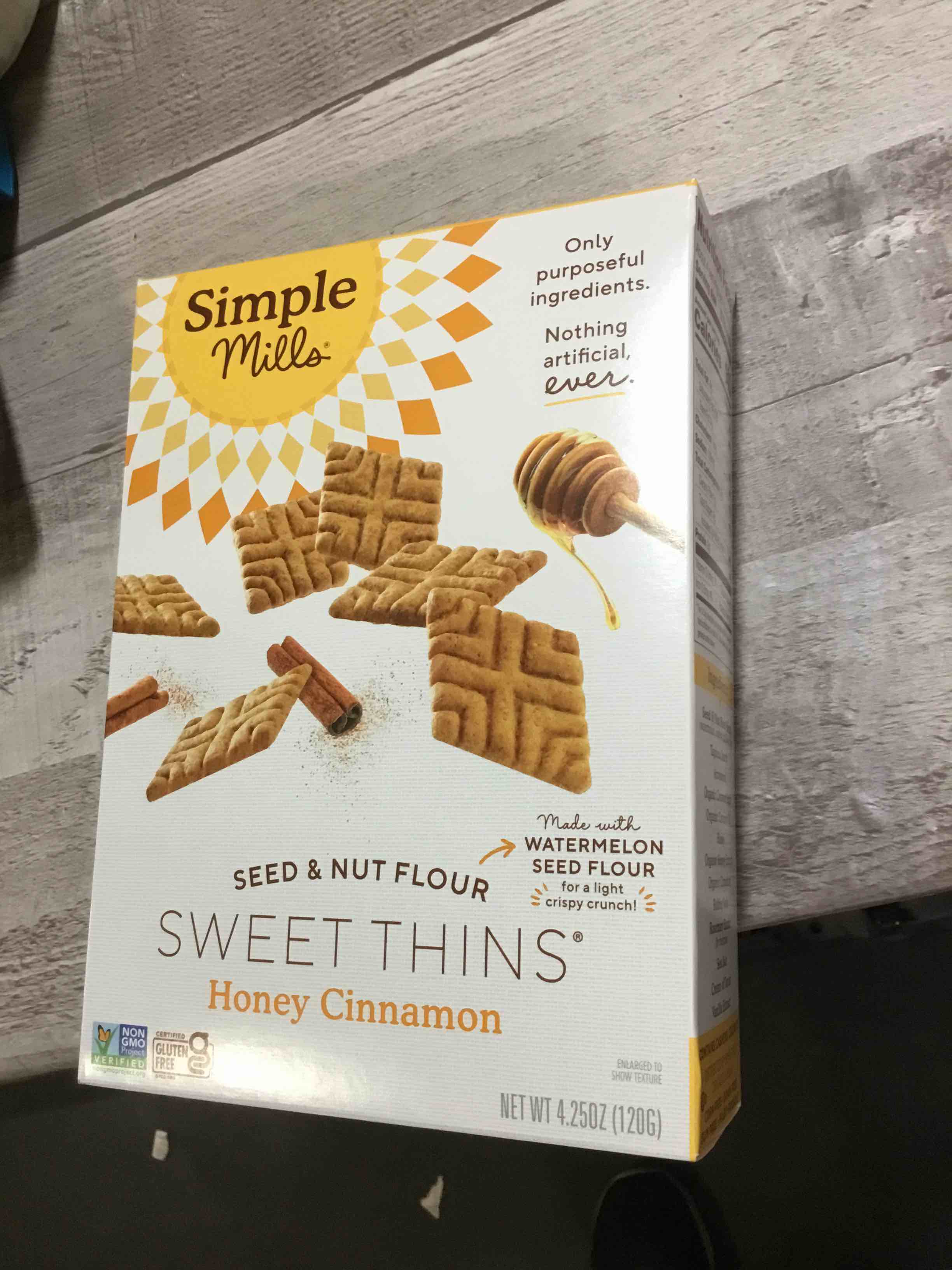 EXP 9/5/22 Simple Mills Sweet Thins Cookies, Seed and Nut Flour, Honey Cinnamon - Gluten Free, Paleo Friendly, Healthy Snacks, 4.25 Ounce (Pack of 1)