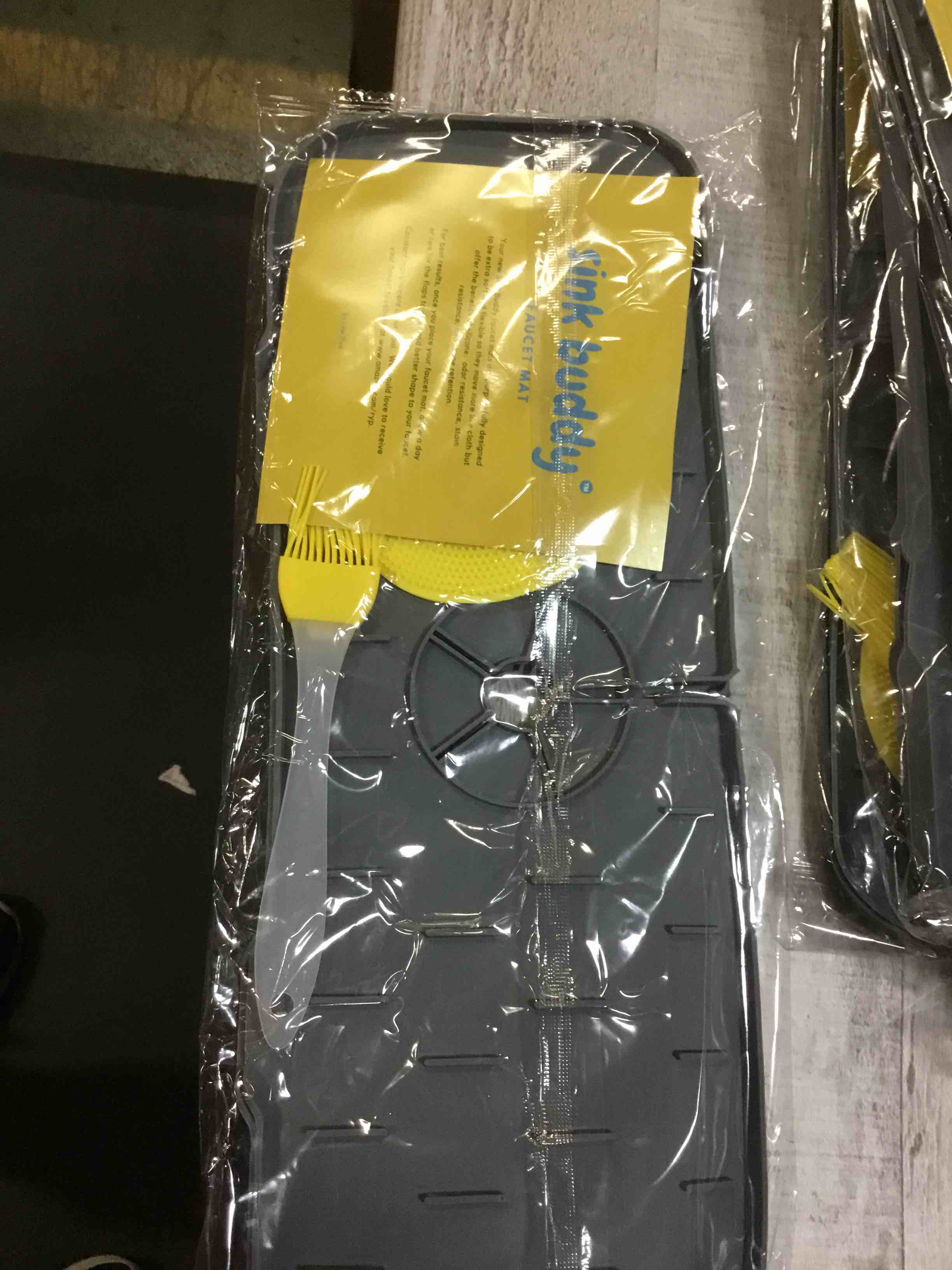 Sink Buddy(tm) Kitchen Sink Splash Guard behind Faucet + Sponge + Brush | Kitchen Sink Faucet Mat Kitchen Faucet Mat Kitchen Sink Faucet Drip Catcher