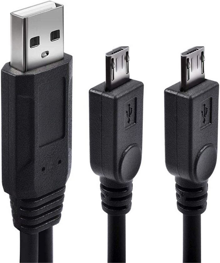 Dual Micro USB Splitter Charge Cable And Switching Power Supply 