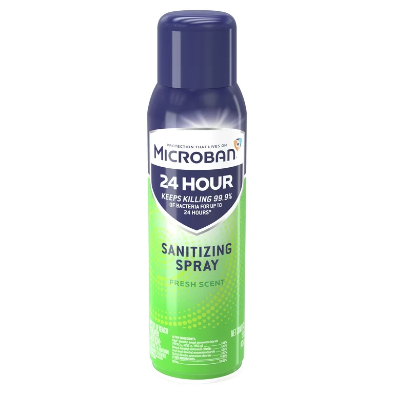 Microban 24 Hour Disinfectant Sanitizing Spray, Fresh Scent, 15 fl oz