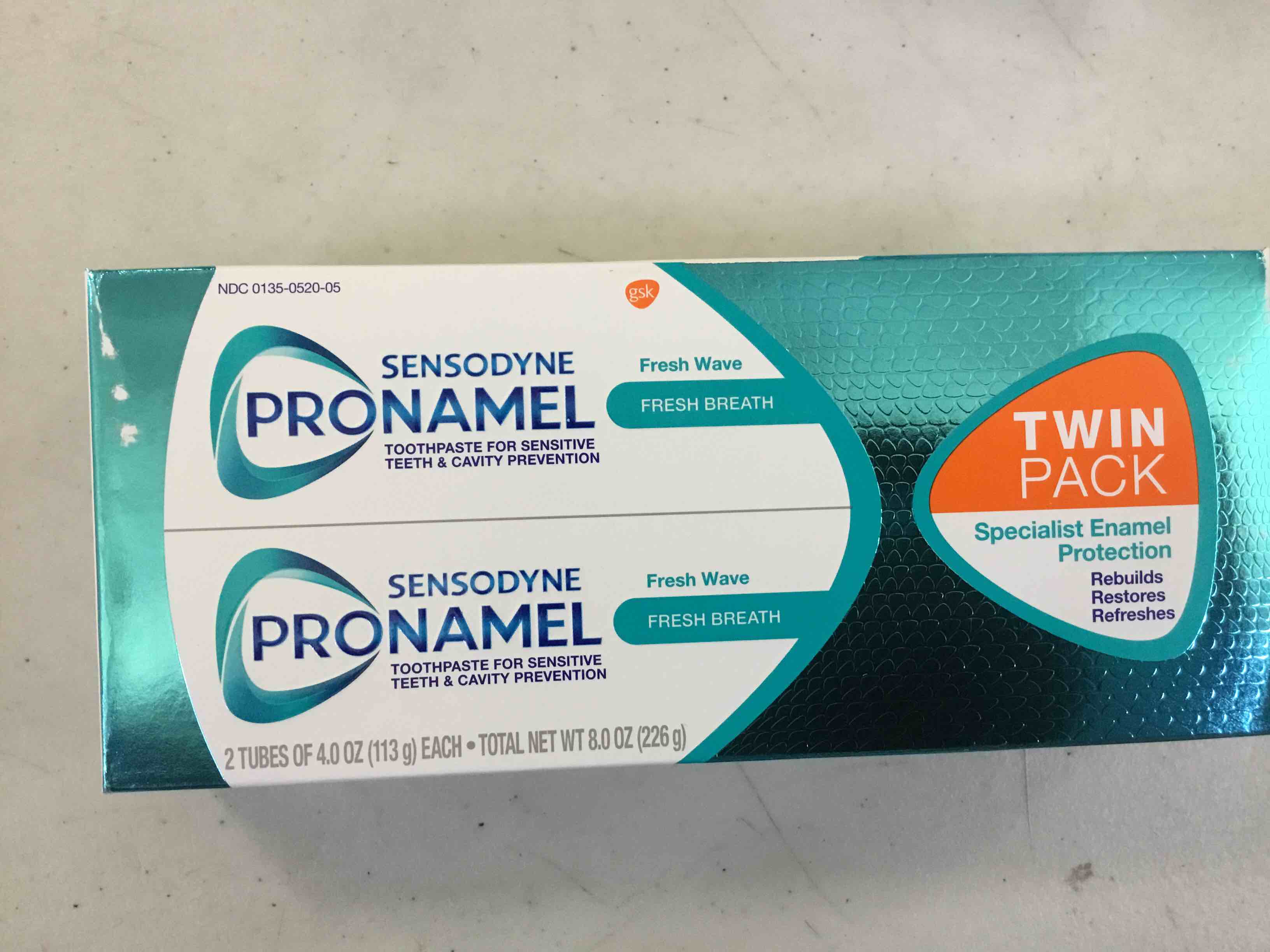Sensodyne Pronamel Fresh Breath Enamel Sensitive Toothpaste  Fresh Wave  4 Oz  2 Pack