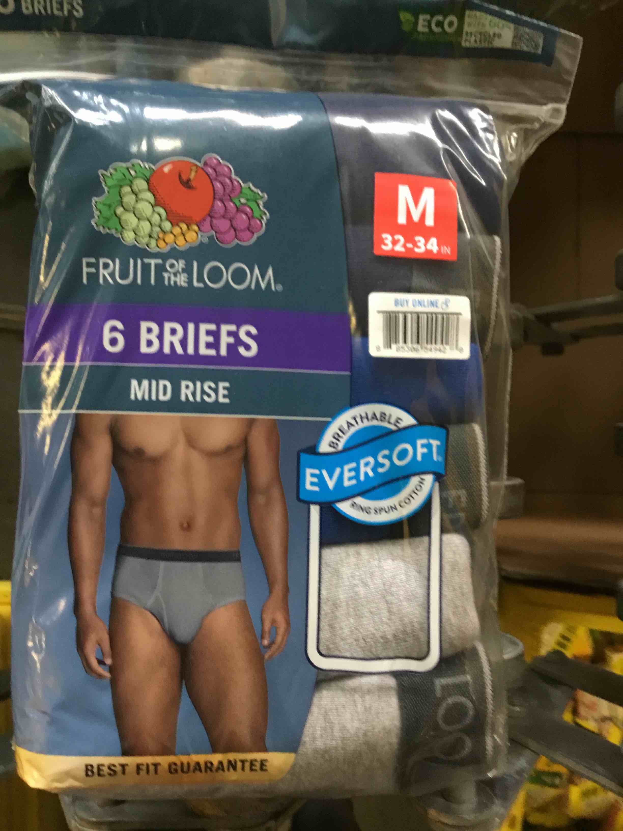 Fruit of the Loom - Men's 6pk Briefs Assorted Multi-Colored M