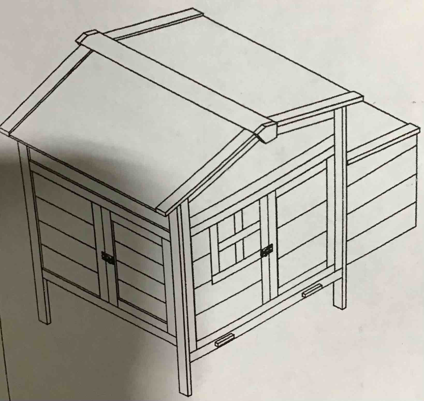 Outdoor Chicken Coop White & Red