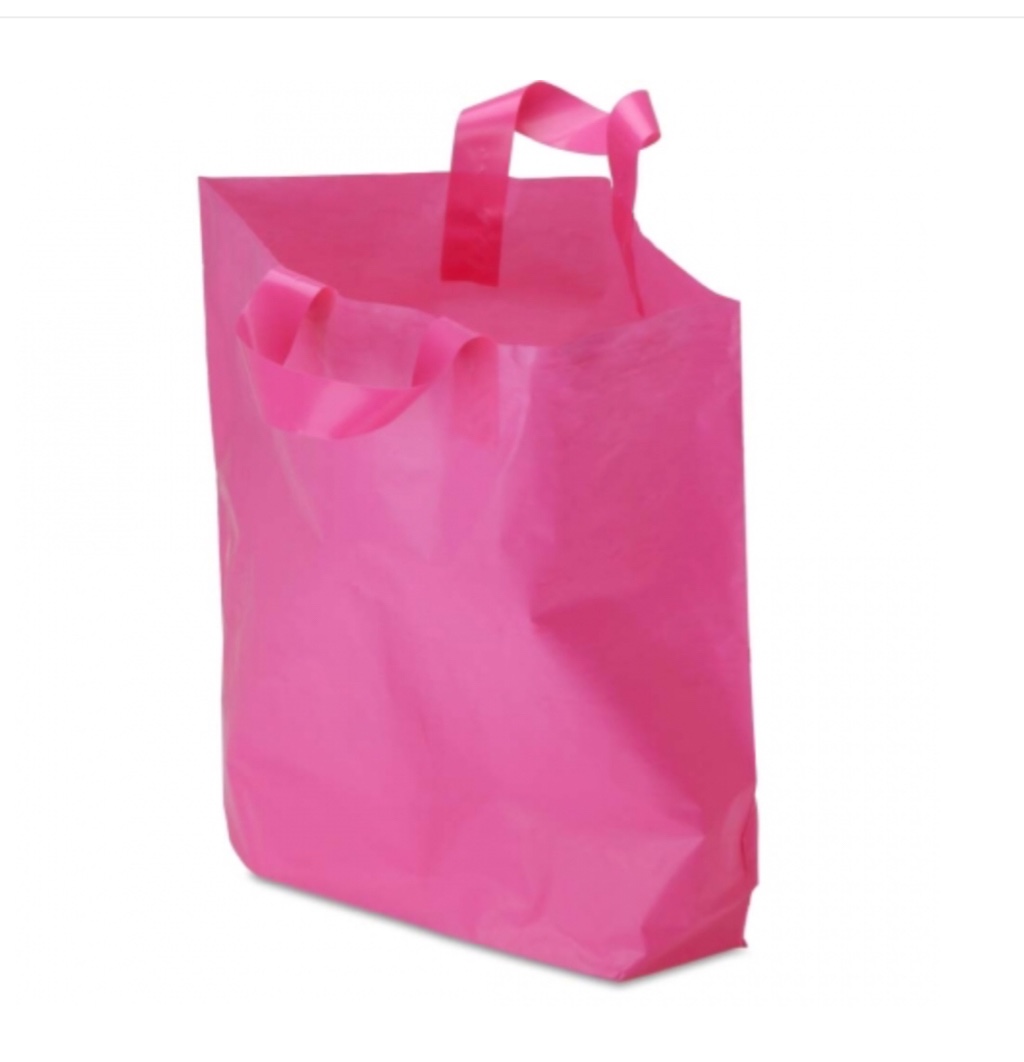 250 pack Unprinted (cerise) flexi-loop handle Bag 8x4x10x4 