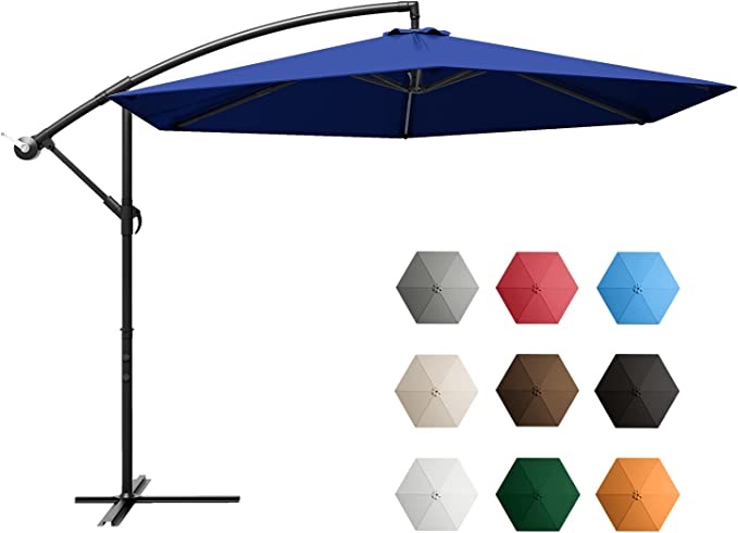 Hepoe 10Ft Patio Offset Umbrella 