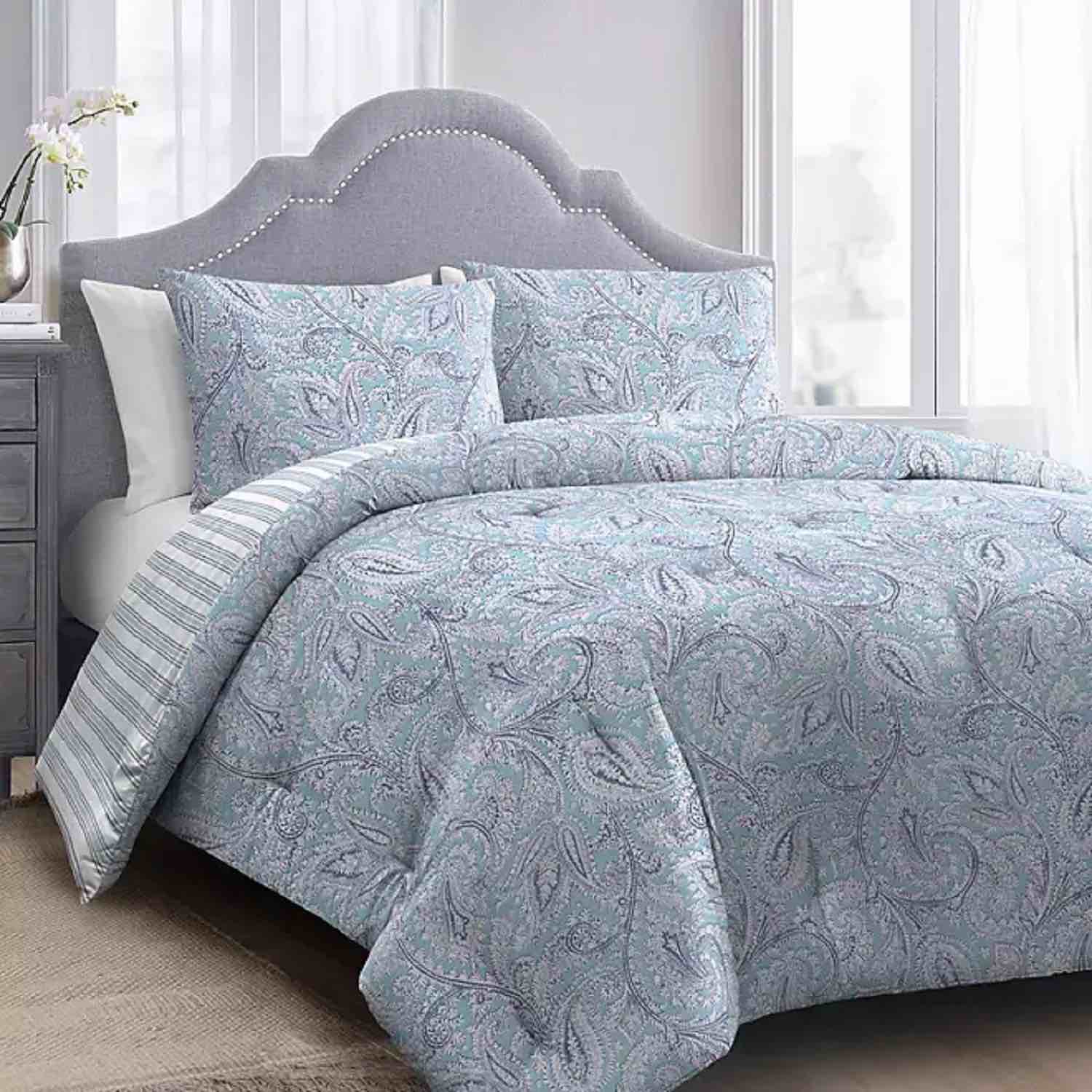 Martha Stewart Monroe 3-Piece Comforter Set  Loden King