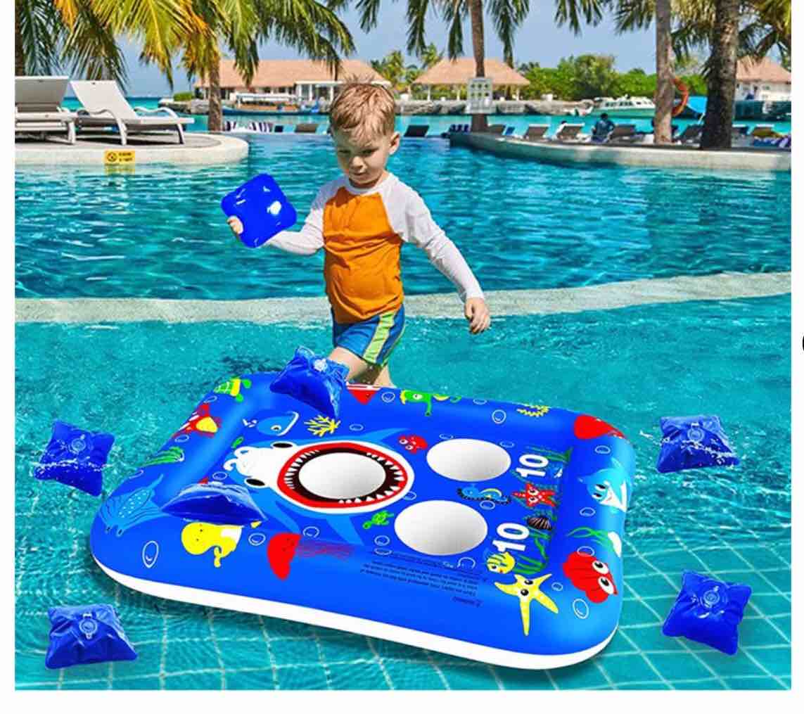 Pool Bean Bag Toss Games Inflatable Pool Toys Floating Cornhole Board Games For Kids Adult