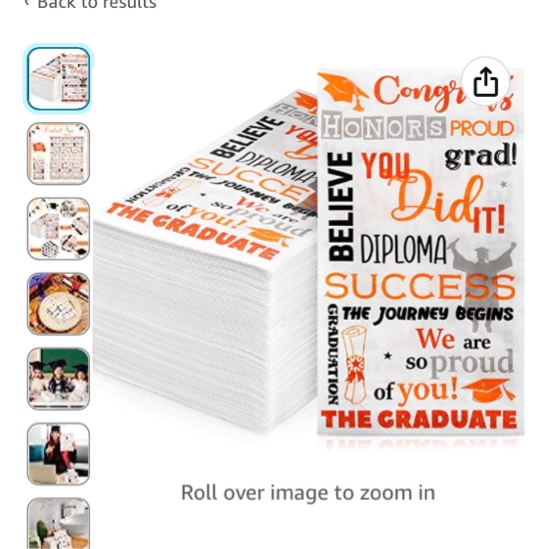100 Pieces Graduation Napkins 2023 Congrats Grad Napkins Graduation Decorations Disposable Paper Napkins for High School Graduation Party Supplies, 4.3 x 7.9 Inches (Black and Orange)
