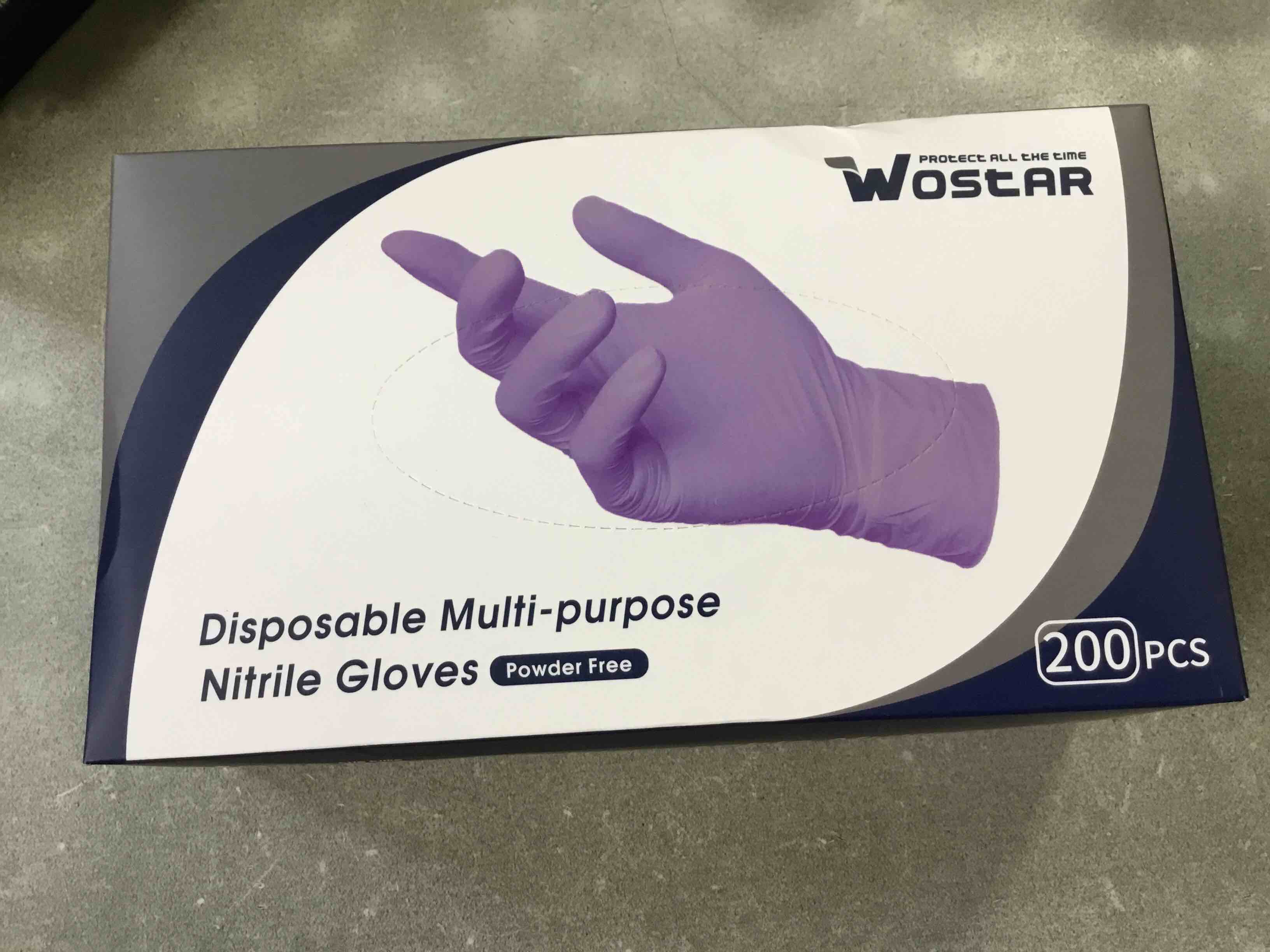 Wostar Disposable nitrile glove 1856-purple 200 pcs- XL