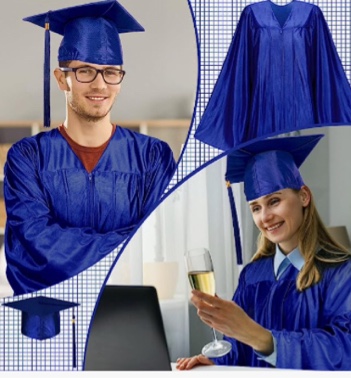 Size 54 Leumoi Unisex Adult Graduation Cap and Gown Tassel Set Bulk 2023 Graduation Costume for College High School Bachelor