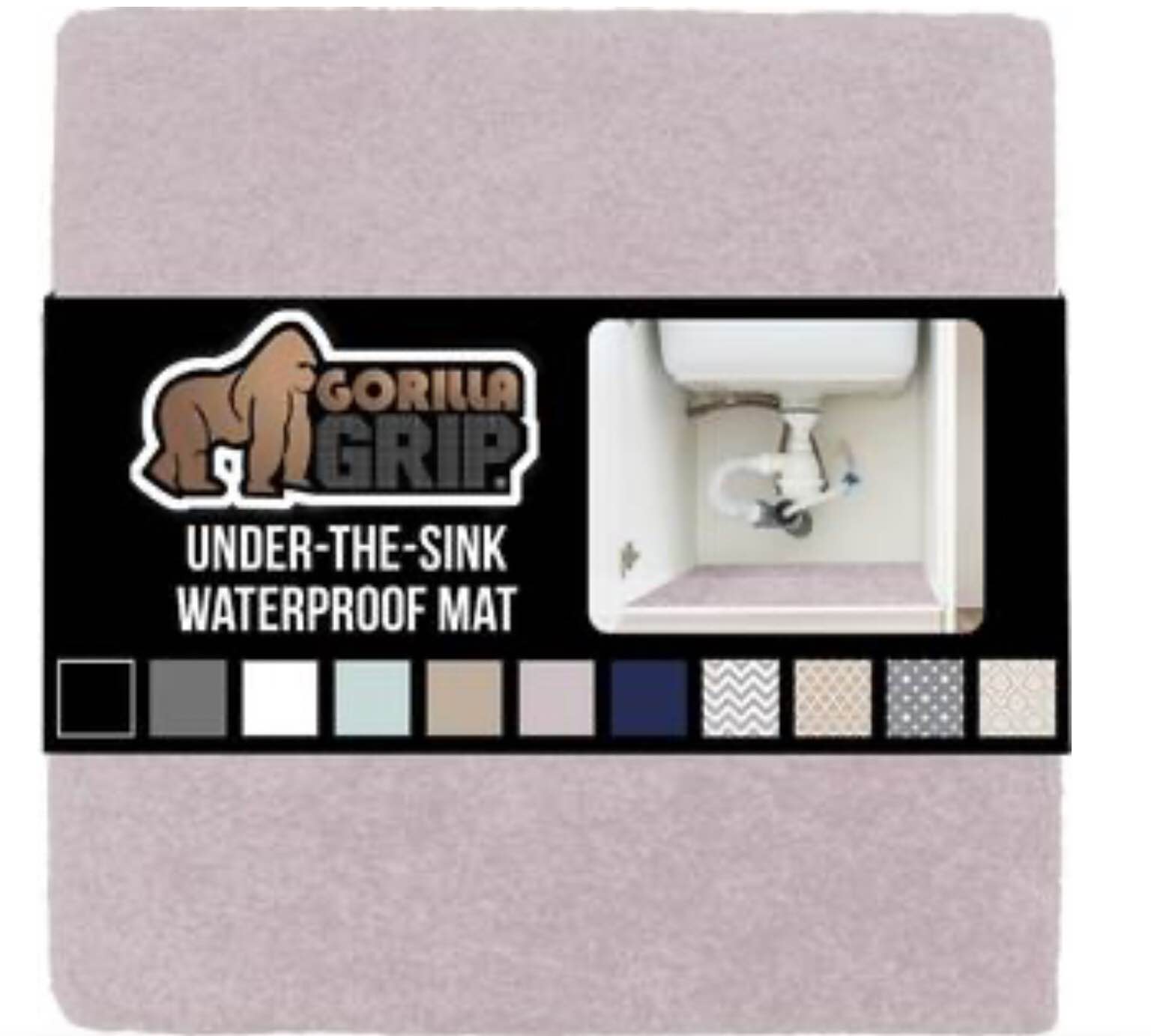 Gorilla Grip Quick Dry Waterproof Under Sink Mat Liner, Slip Resistant, Non-Adhesive, Absorbent Mats For Below Sinks, Durable Sh